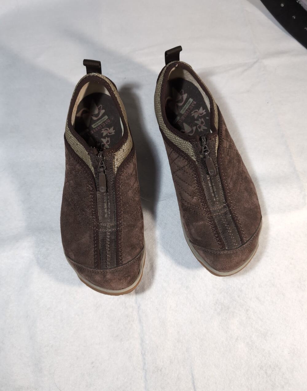 Merrell Lorelei Leather Zip Shoes 7 Brown J68748 Comfort Sneaker